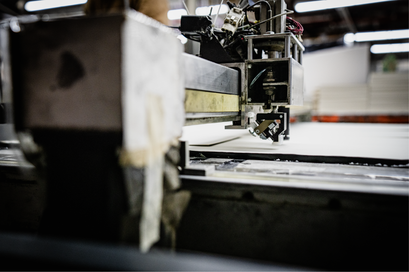 Automated cutter head sheet material industrial production